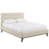 McKenzie Queen Biscuit Tufted Upholstered Fabric Platform Bed