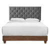 Rhiannon Diamond Tufted Upholstered Fabric Queen Bed