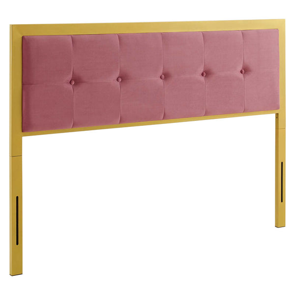 Teagan Tufted Queen Performance Velvet Headboard