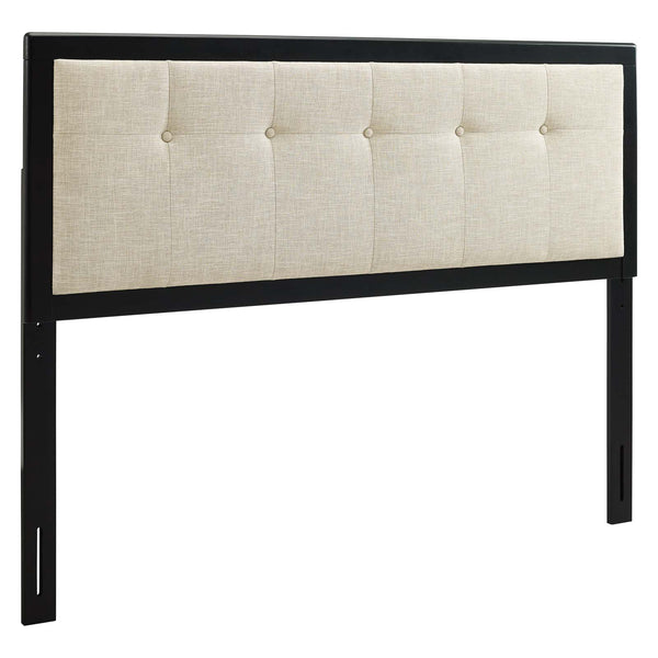 Draper Tufted Queen Fabric and Wood Headboard