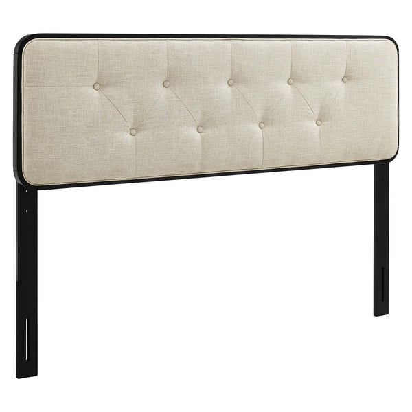 Collins Tufted Twin Fabric and Wood Headboard