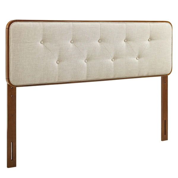 Collins Tufted Full Fabric and Wood Headboard