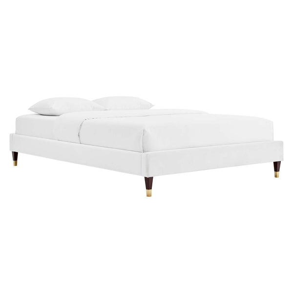 Harlow Twin Performance Velvet Platform Bed Frame