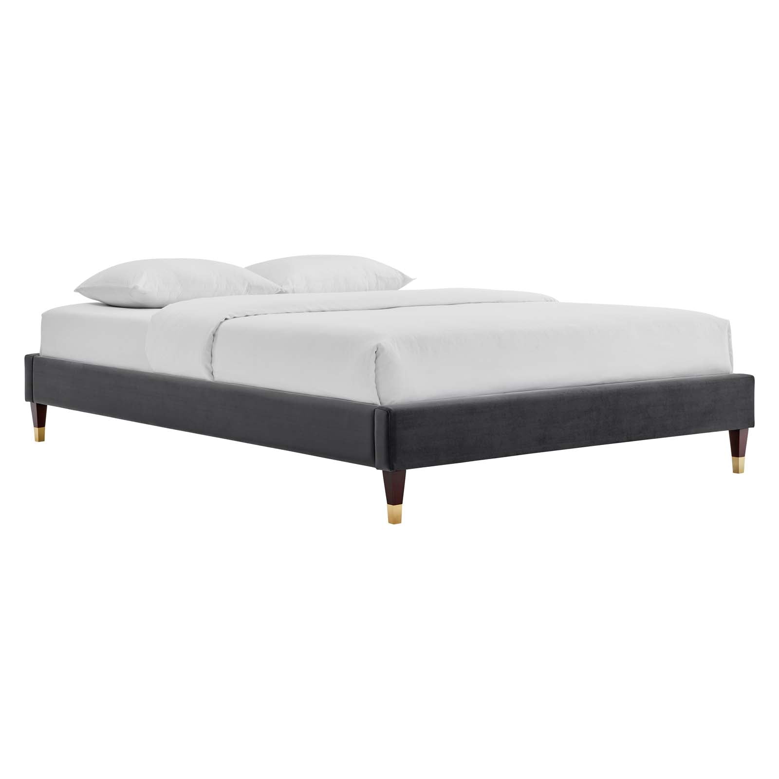 Harlow Queen Performance Velvet Platform Bed Frame