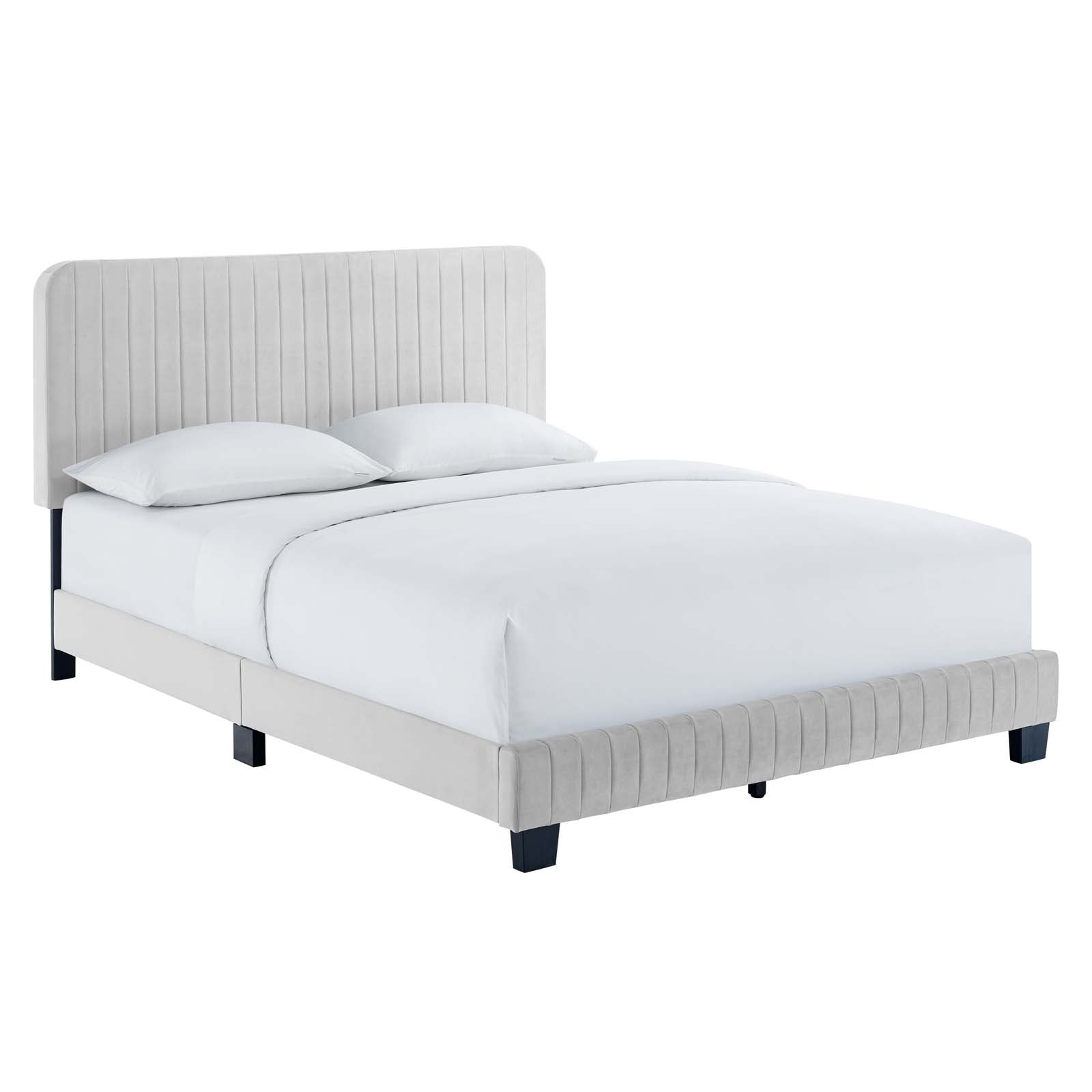 Celine Channel Tufted Performance Velvet King Platform Bed