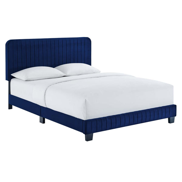 Celine Channel Tufted Performance Velvet King Platform Bed