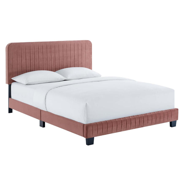 Celine Channel Tufted Performance Velvet Twin Platform Bed