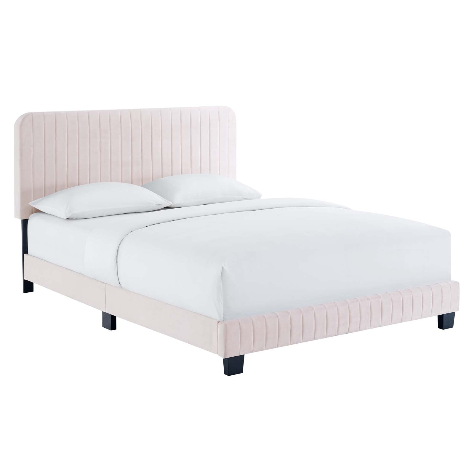 Celine Channel Tufted Performance Velvet Twin Platform Bed