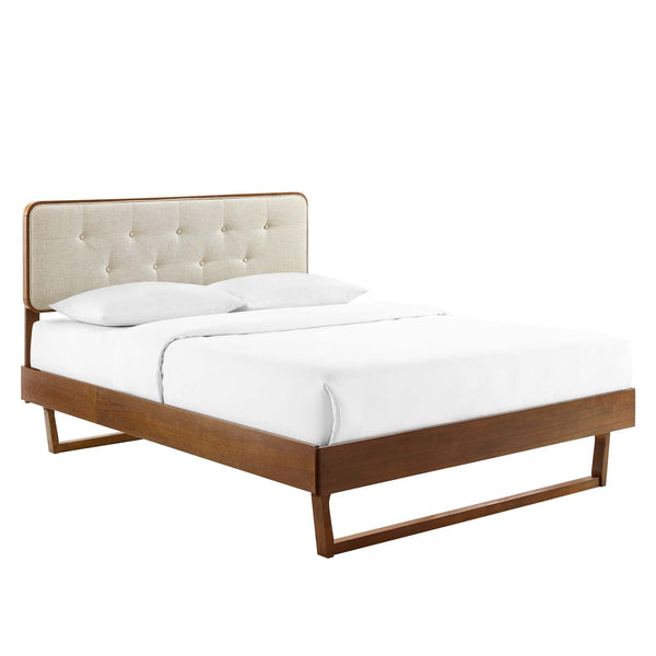 Bridgette Queen Wood Platform Bed With Angular Frame