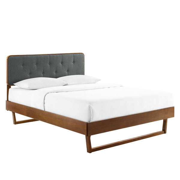 Bridgette Full Wood Platform Bed With Angular Frame