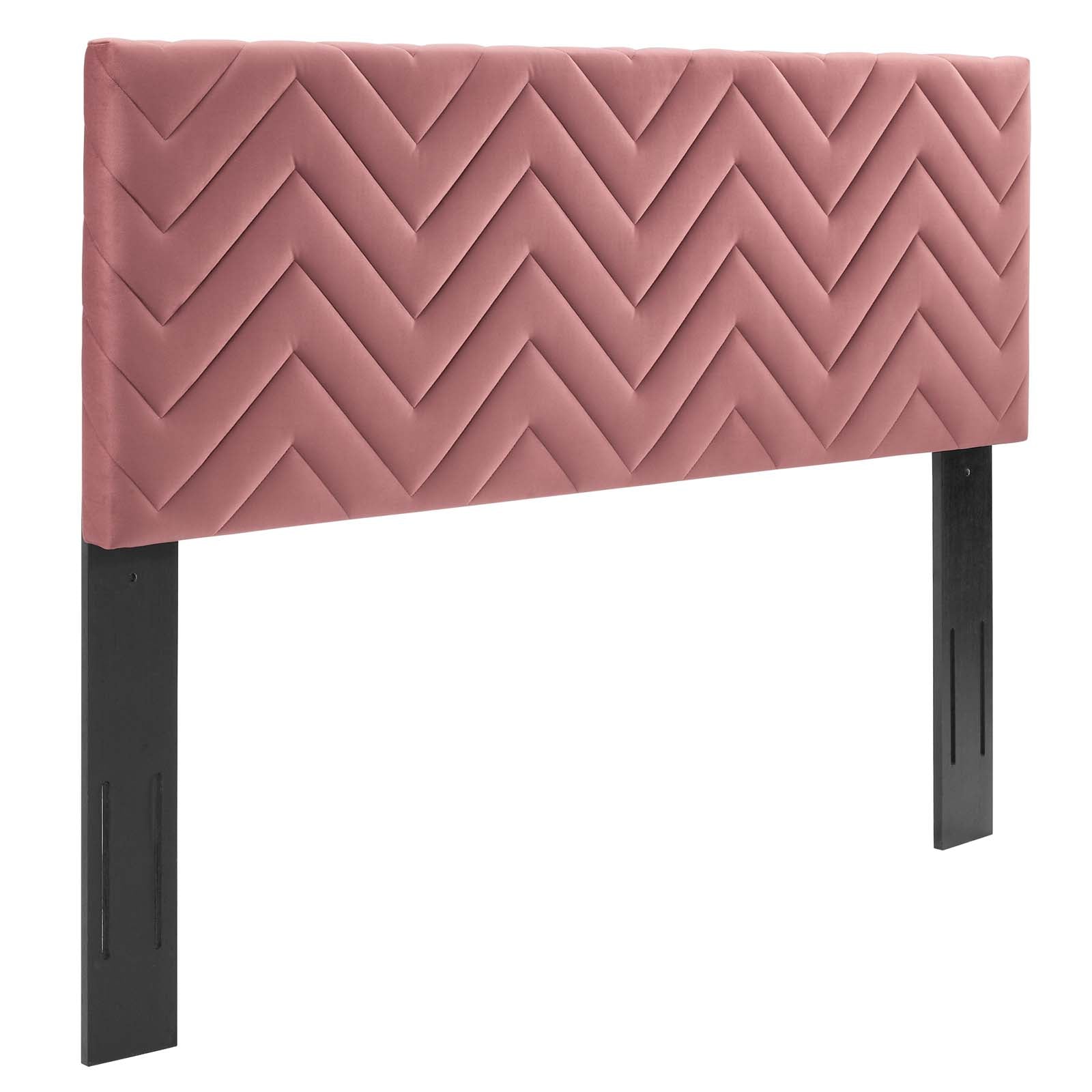 Mercy Chevron Tufted Performance Velvet Full/Queen Headboard