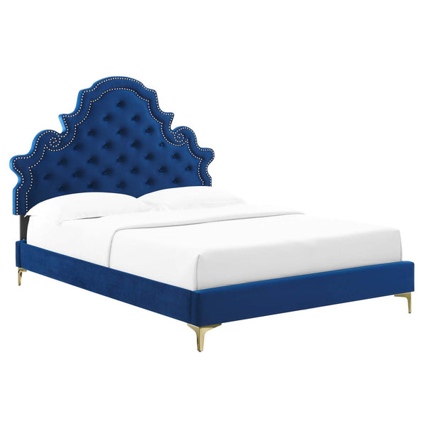 Gwyneth Tufted Performance Velvet Twin Platform Bed