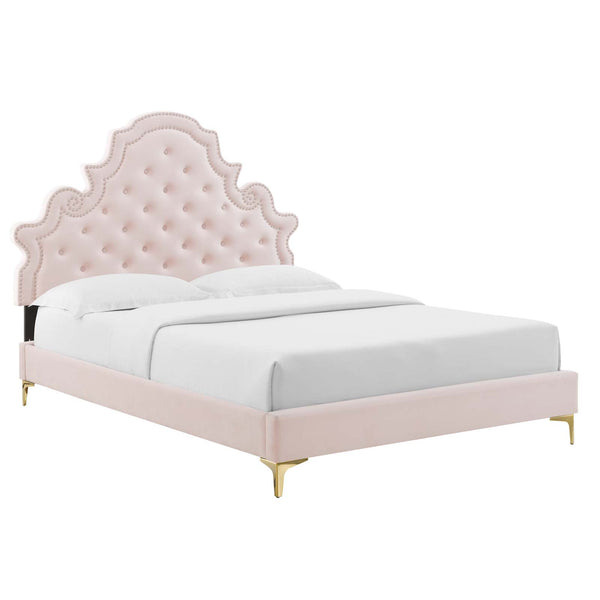 Gwyneth Tufted Performance Velvet Twin Platform Bed