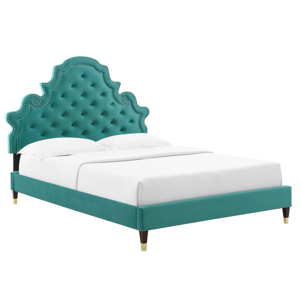 Gwyneth Tufted Performance Velvet Twin Platform Bed