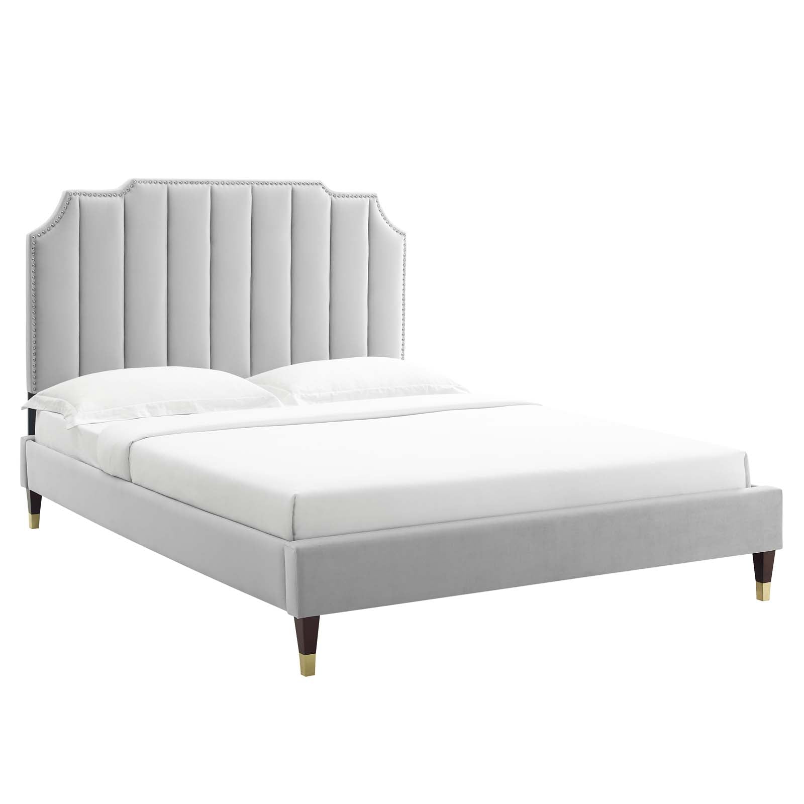 Colette Full Performance Velvet Platform Bed