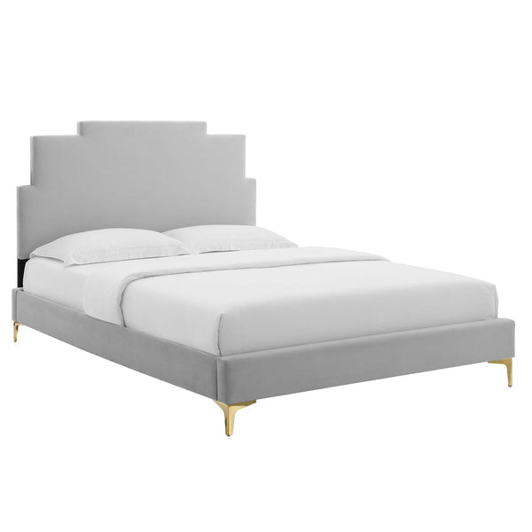 Lindsey Performance Velvet Twin Platform Bed