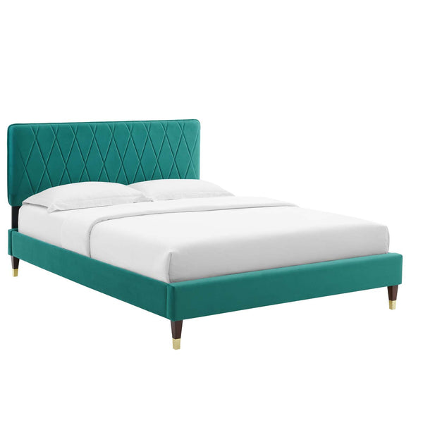 Phillipa Performance Velvet Twin Platform Bed