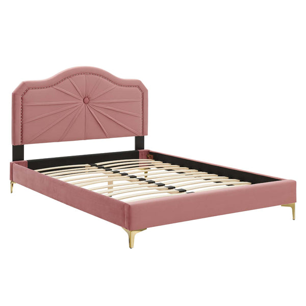 Portia Performance Velvet King Platform Bed