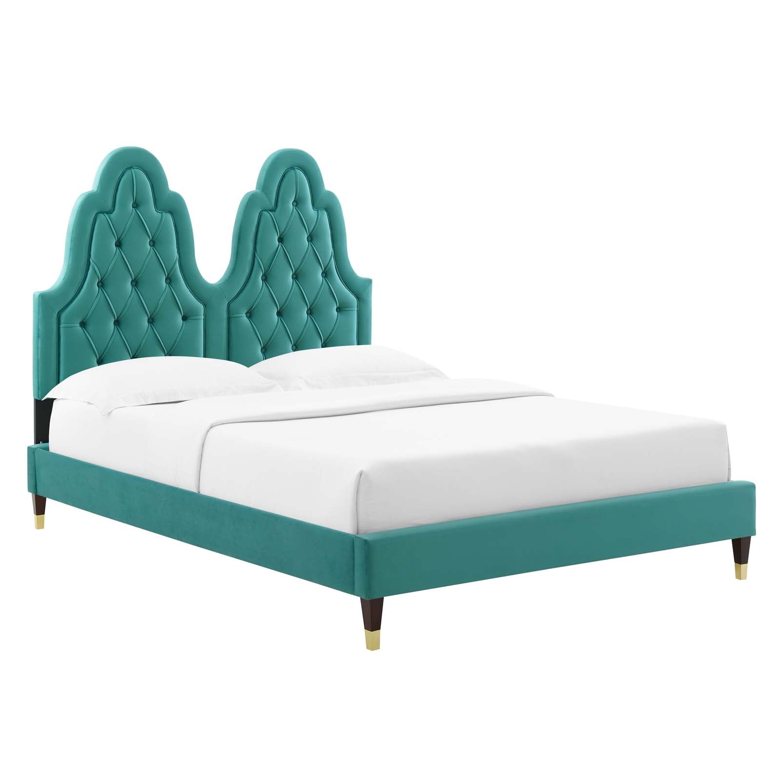 Alexandria Tufted Performance Velvet Twin Platform Bed