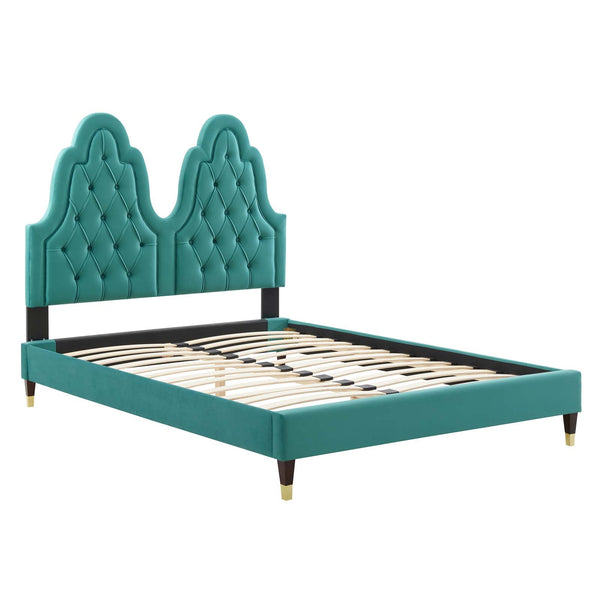 Alexandria Tufted Performance Velvet Twin Platform Bed