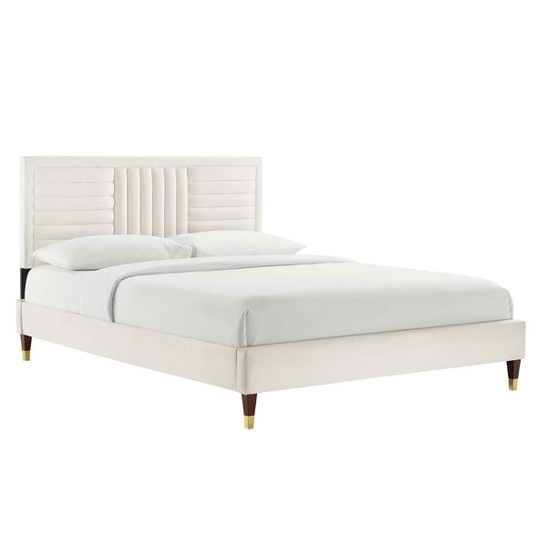 Sofia Channel Tufted Performance Velvet Full Platform Bed