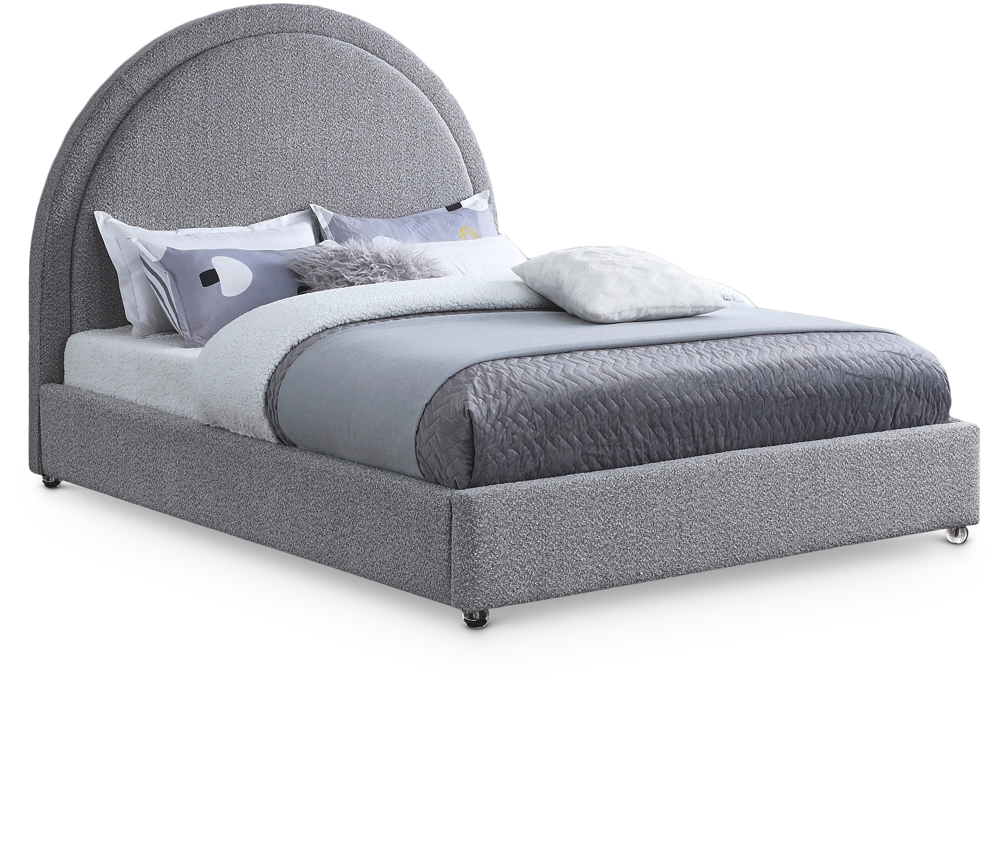 Milo Grey Fabric King Bed