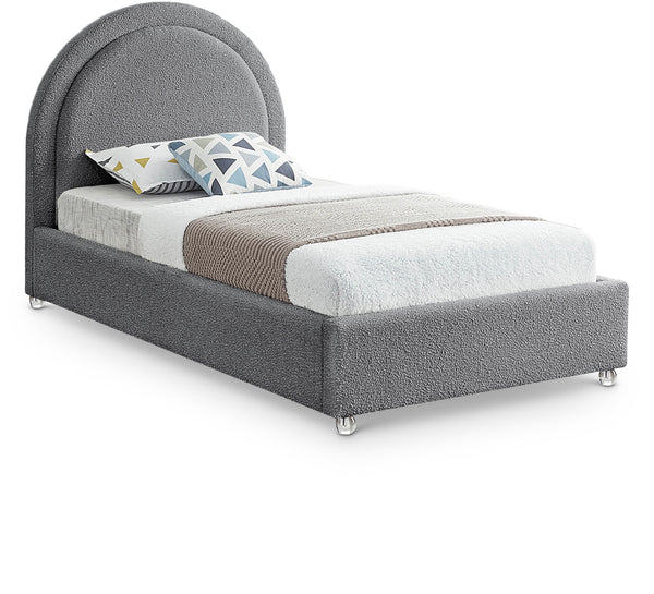 Milo Grey Fabric Twin Bed