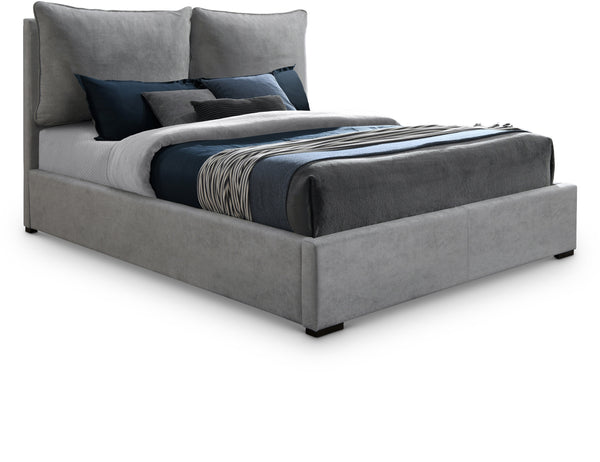 Misha Light Grey Polyester Fabric Full Bed (3 Boxes)