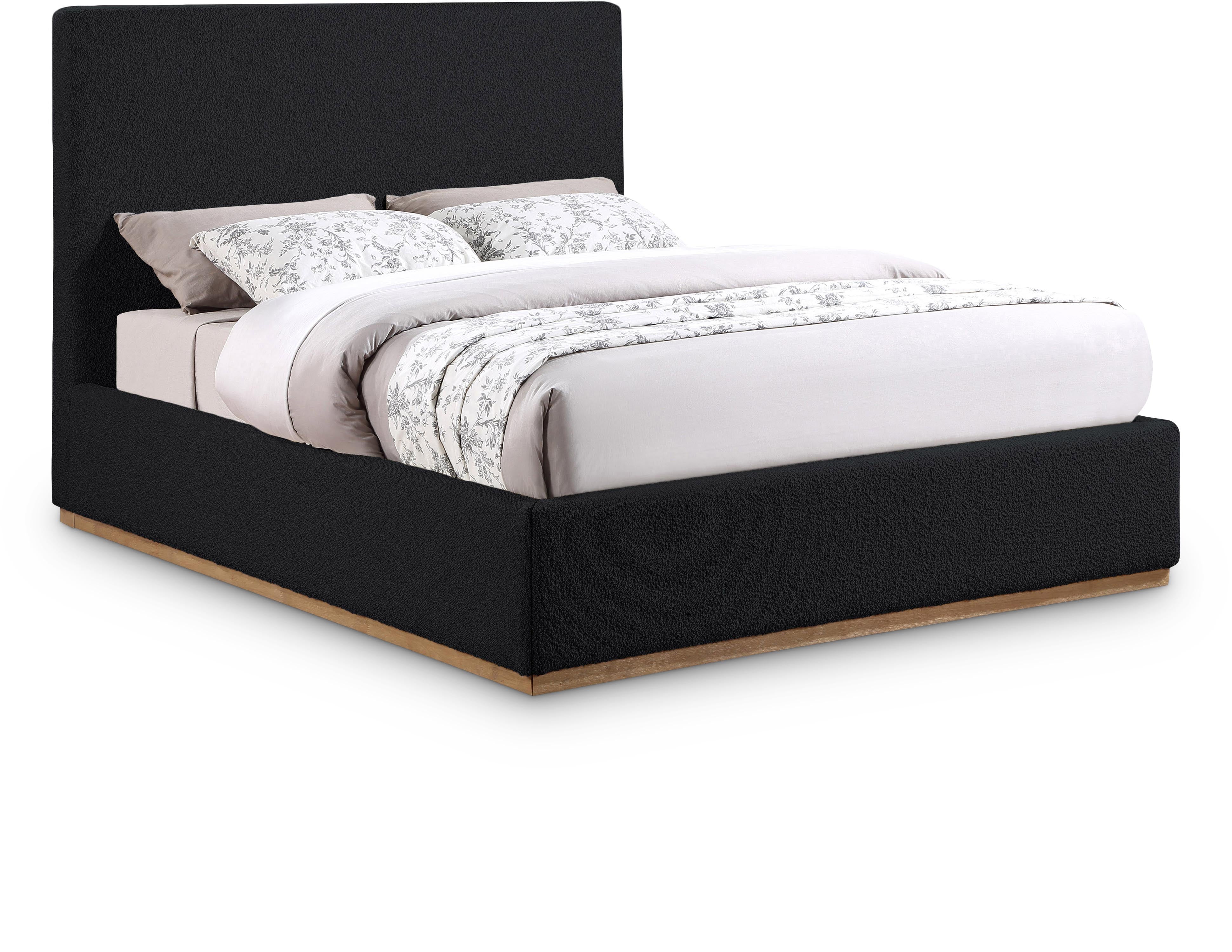 Monaco Black Boucle Fabric King Bed