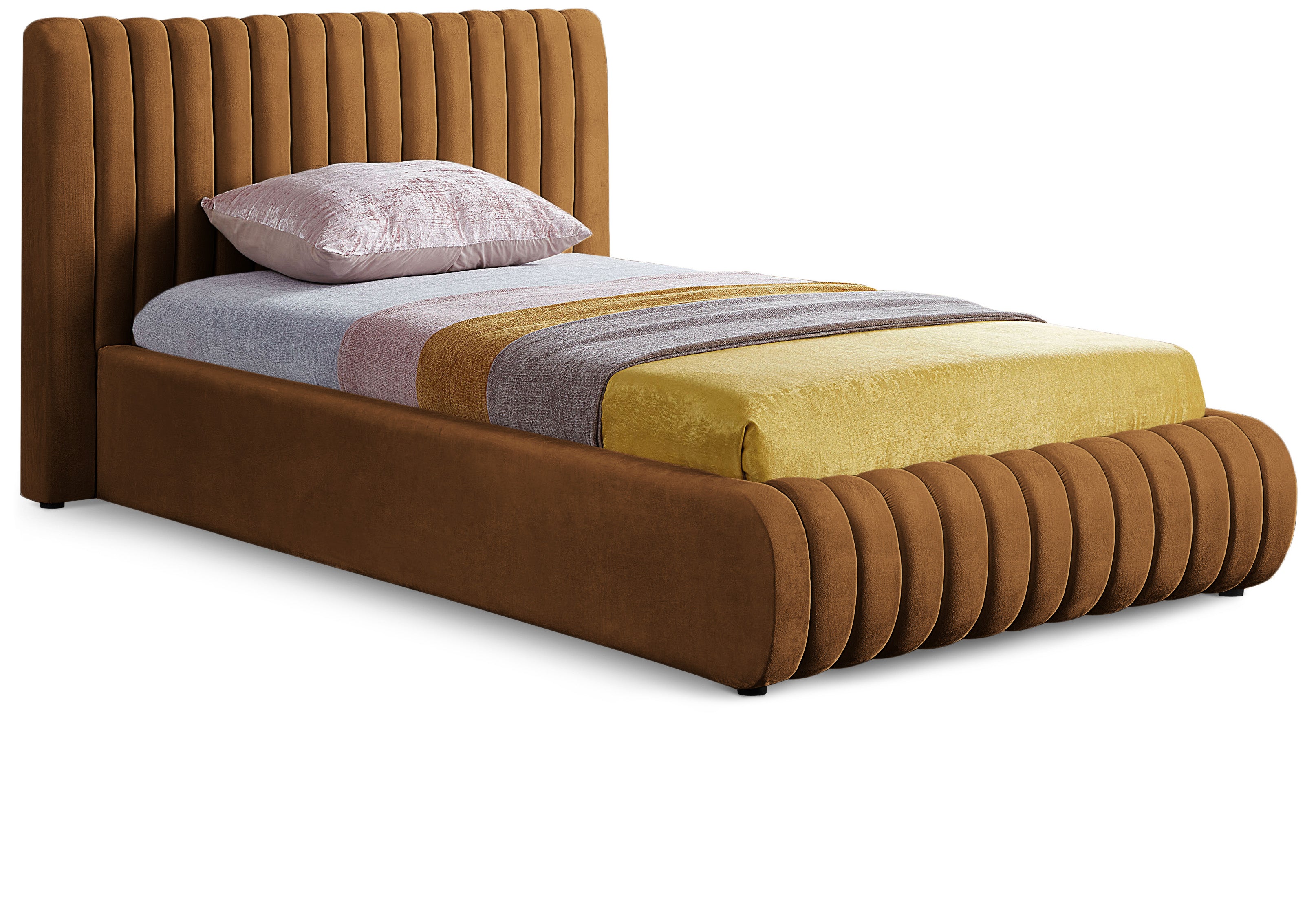 Nico Saddle Velvet Twin Bed