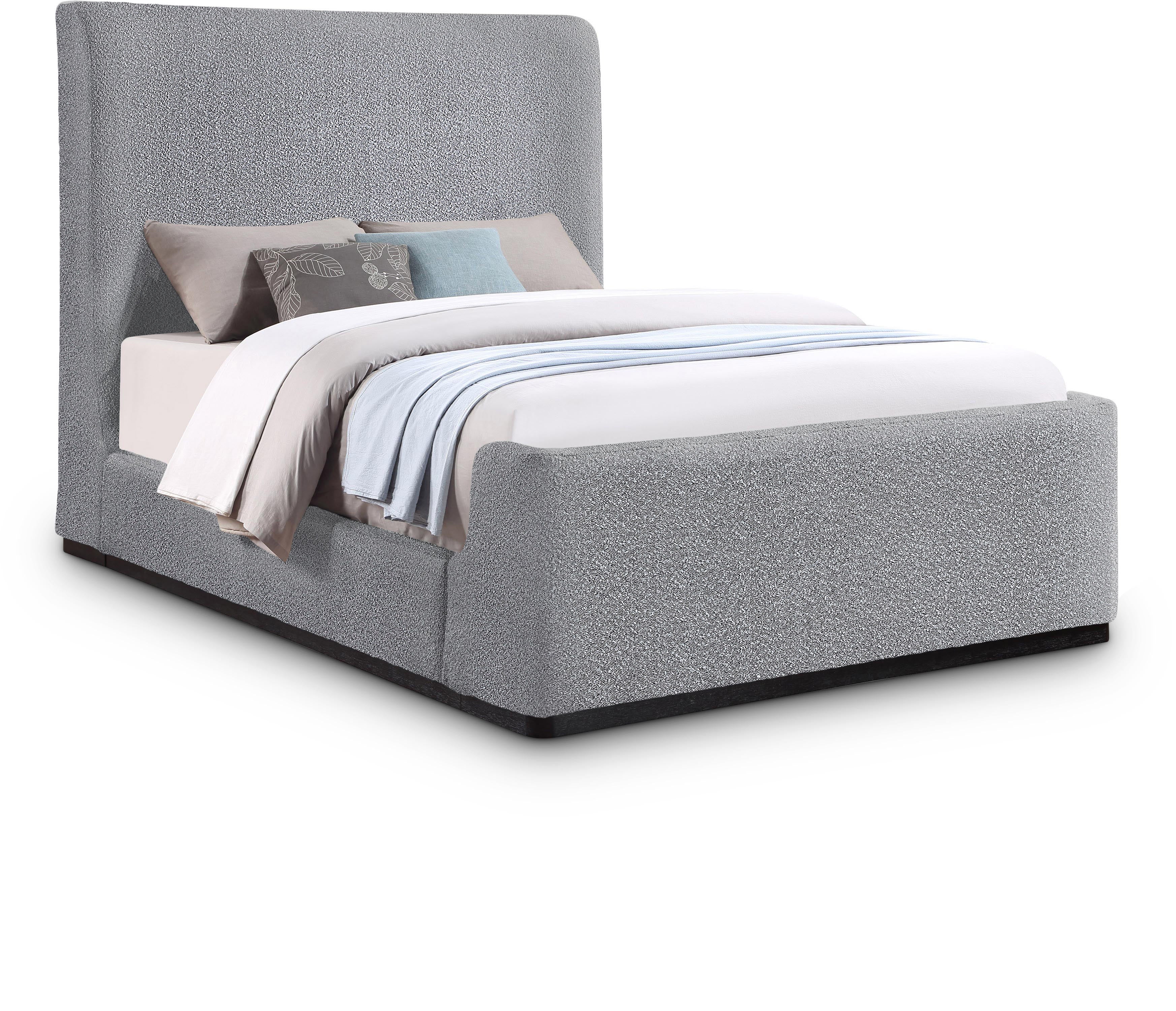 Oliver Grey Boucle Fabric Full Bed (3 Boxes)