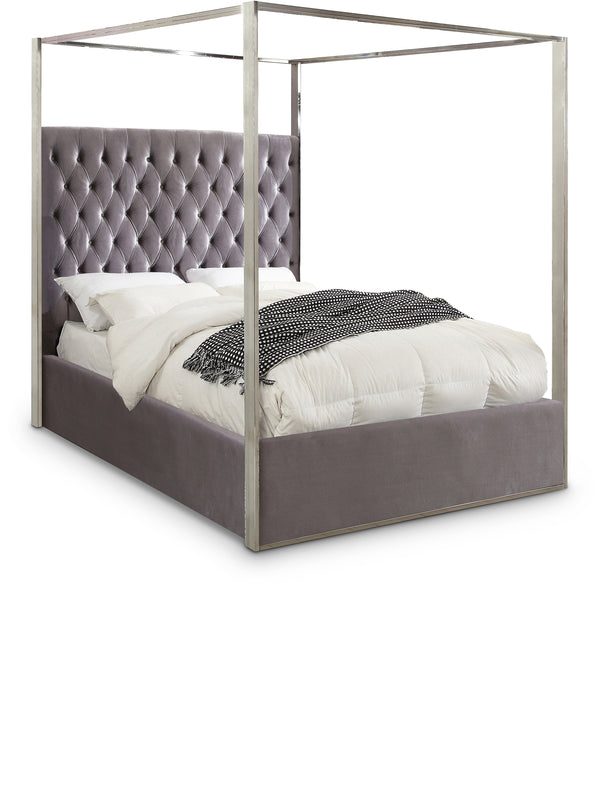 Porter Grey Velvet King Bed