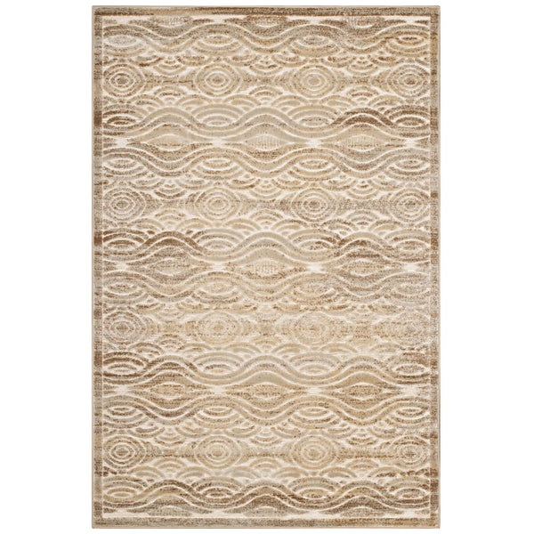 Kennocha Rustic Vintage Abstract Waves 5x8 Area Rug