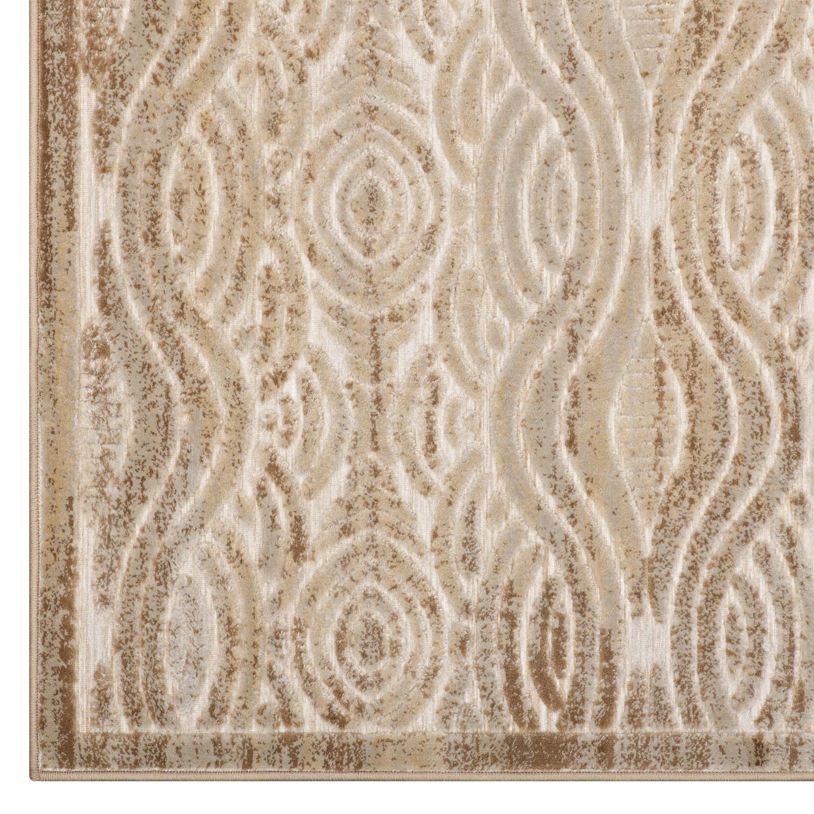 Kennocha Rustic Vintage Abstract Waves 5x8 Area Rug