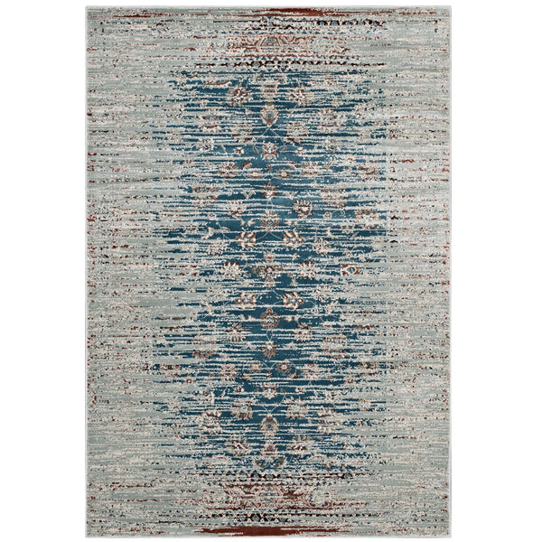 Hesper  Distressed Contemporary Floral Lattice 5x8 Area Rug