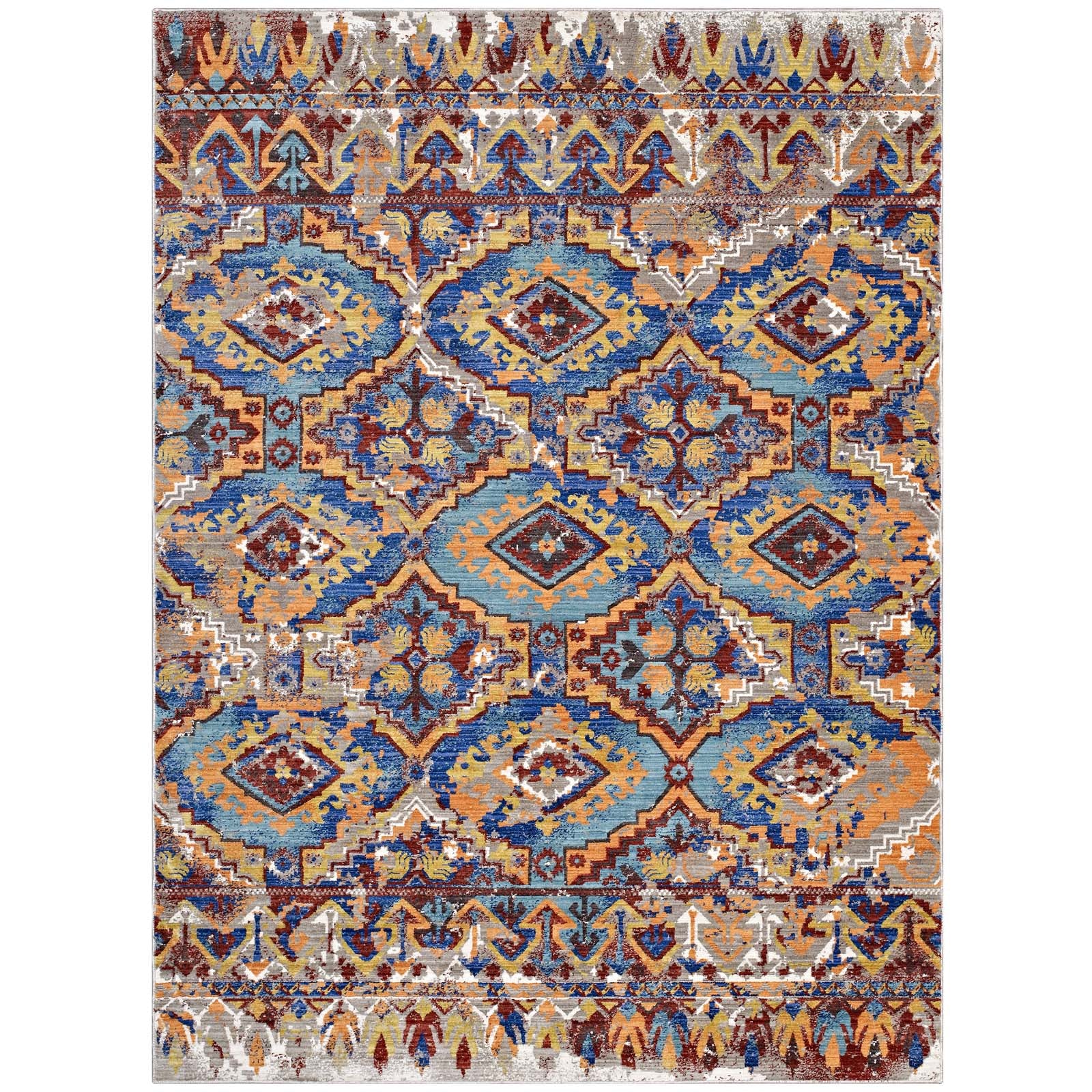 Centehua Distressed Southwestern Aztec 5x8 Area Rug