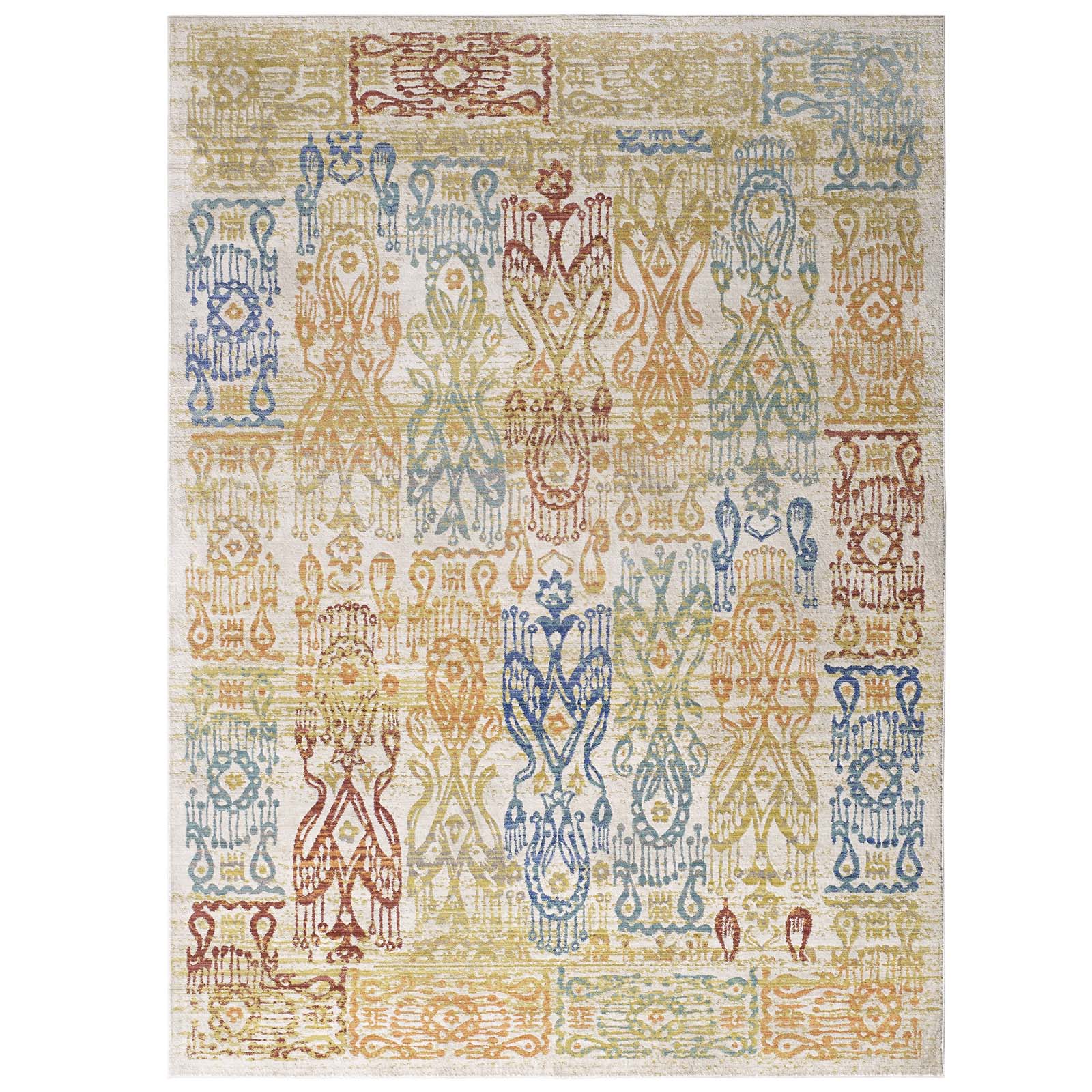 Solimar Distressed Southwestern Aztec 5x8 Area Rug