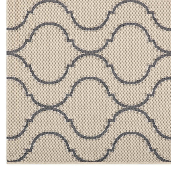 Linza Wave Abstract Trellis 5x8 Indoor and Outdoor Area Rug