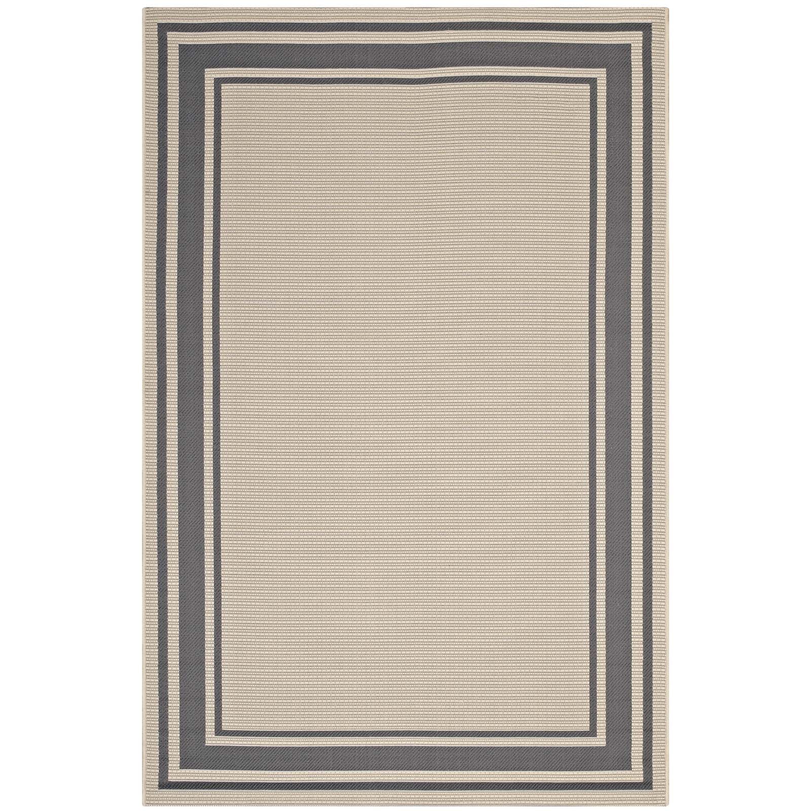 Rim Solid Border 8x10 Indoor and Outdoor Area Rug