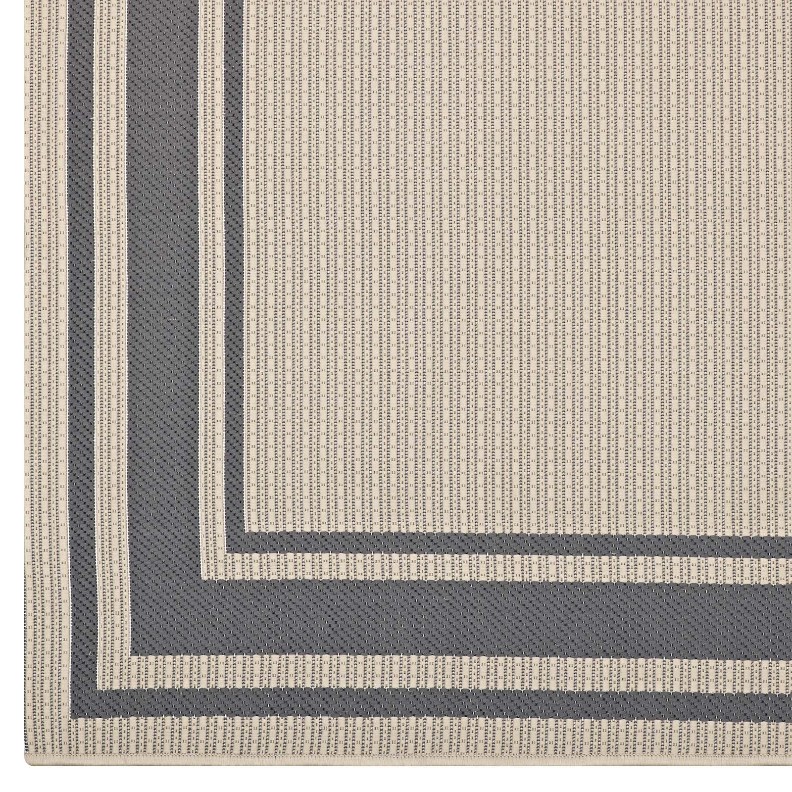 Rim Solid Border 8x10 Indoor and Outdoor Area Rug