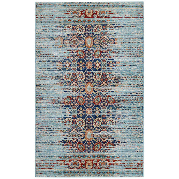 Naria Distressed Vintage Medallion 5x8 Area Rug