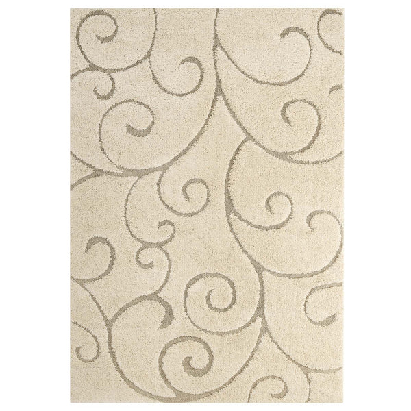 Jubilant Burgeon Scrolling Vine 5x8 Shag Area Rug