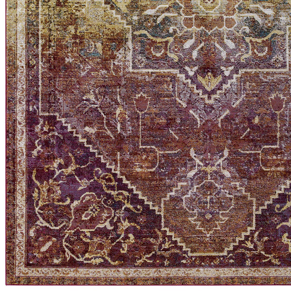 Success Kaede Transitional Distressed Vintage Floral Vintage Medallion 8x10 Area Rug