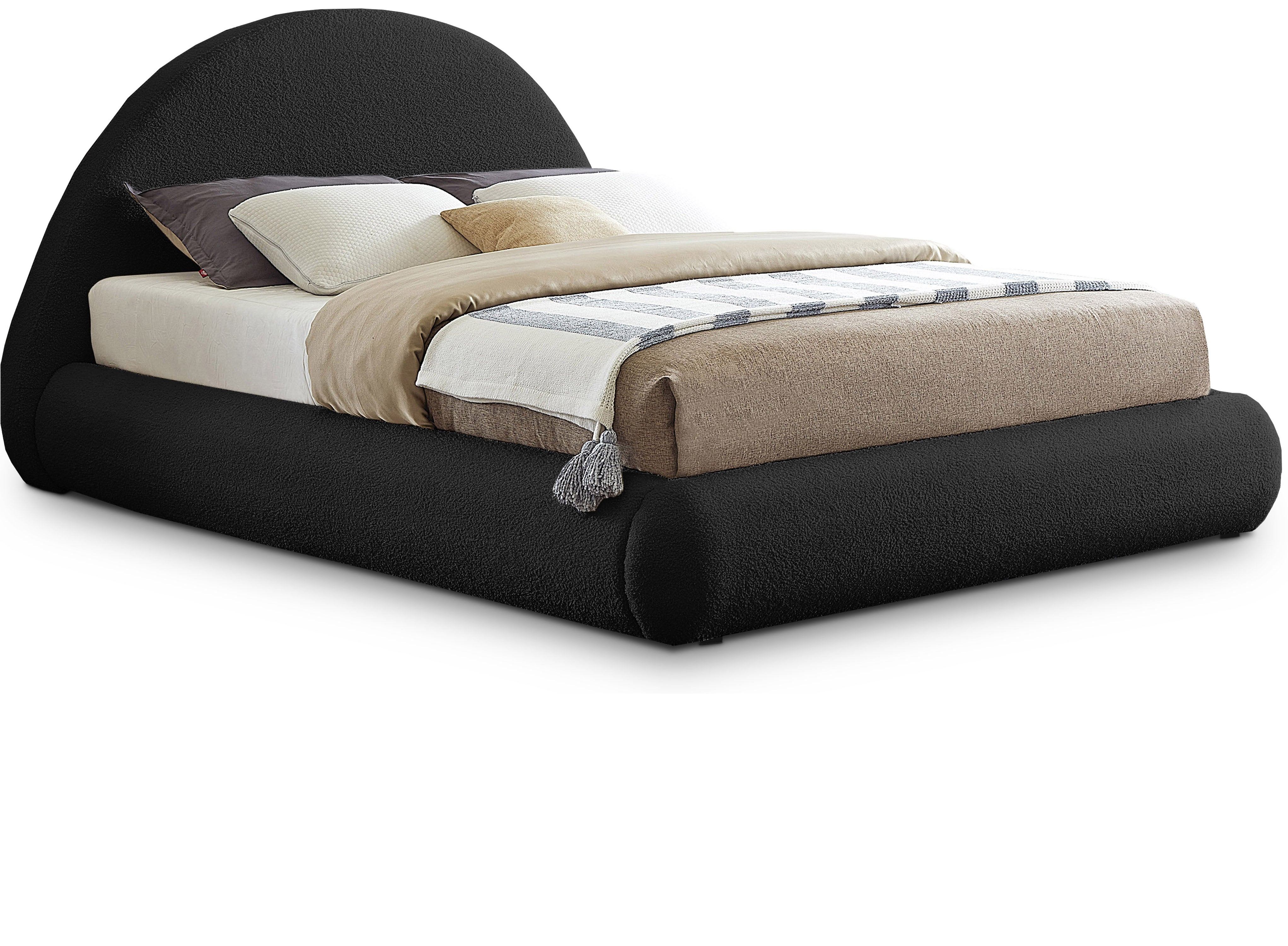 Rudy Black Teddy Fabric Full Bed