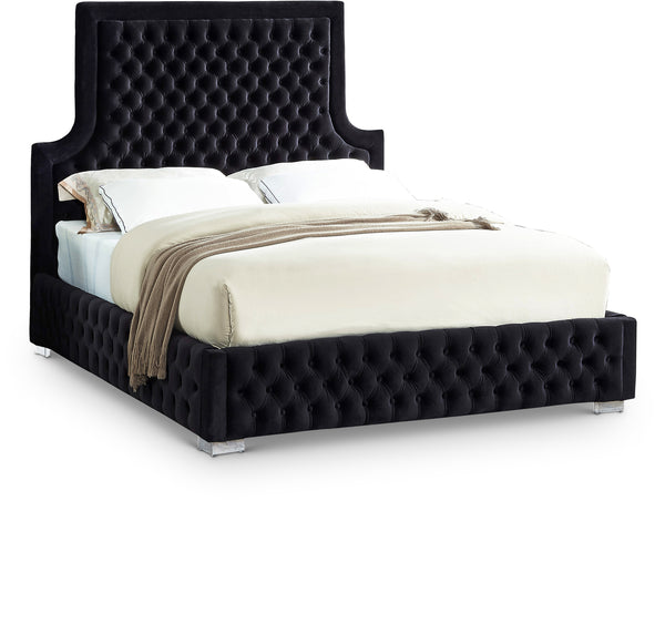 Sedona Black Velvet Queen Bed