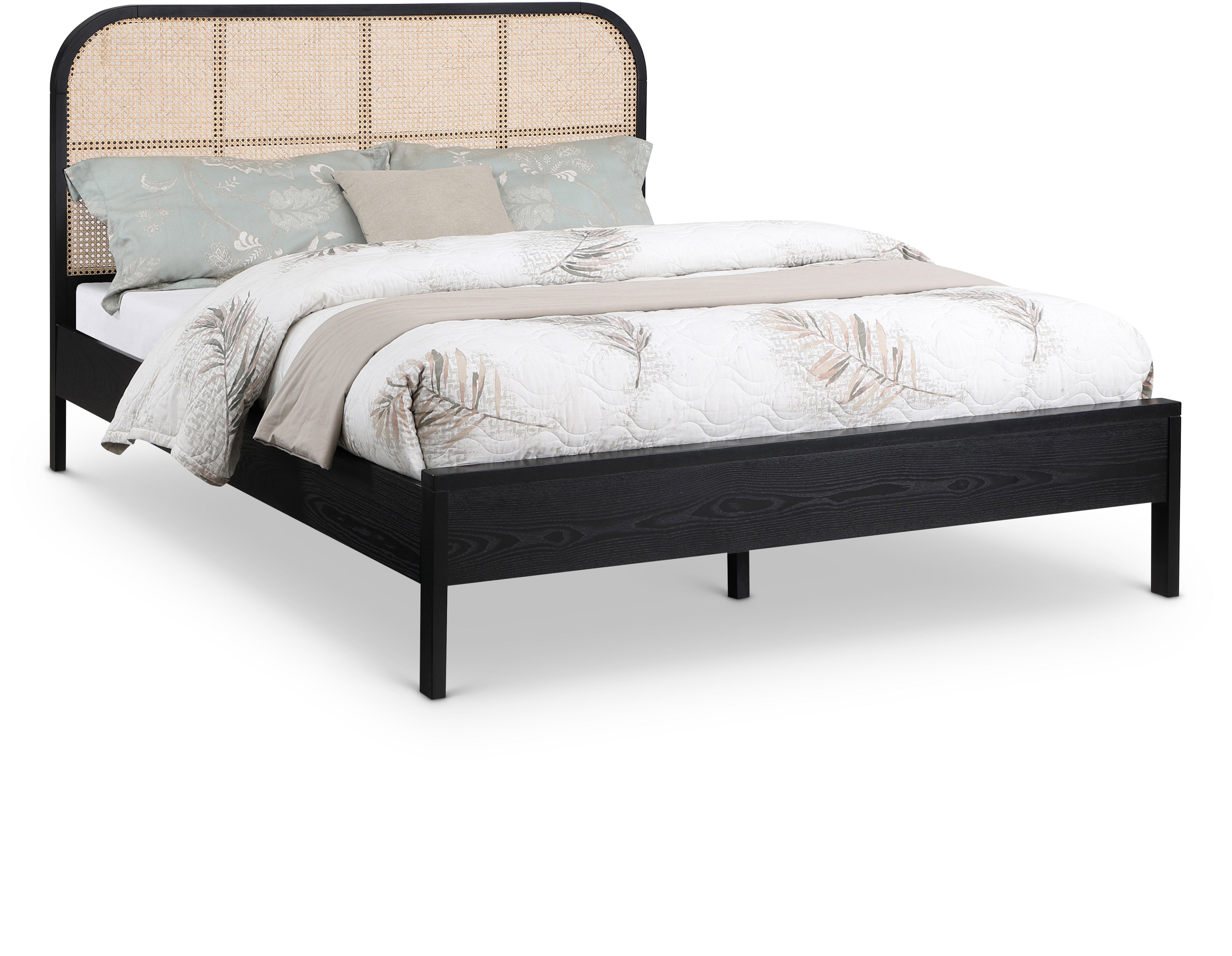 Siena Black Ash Wood Full Bed (3 Boxes)