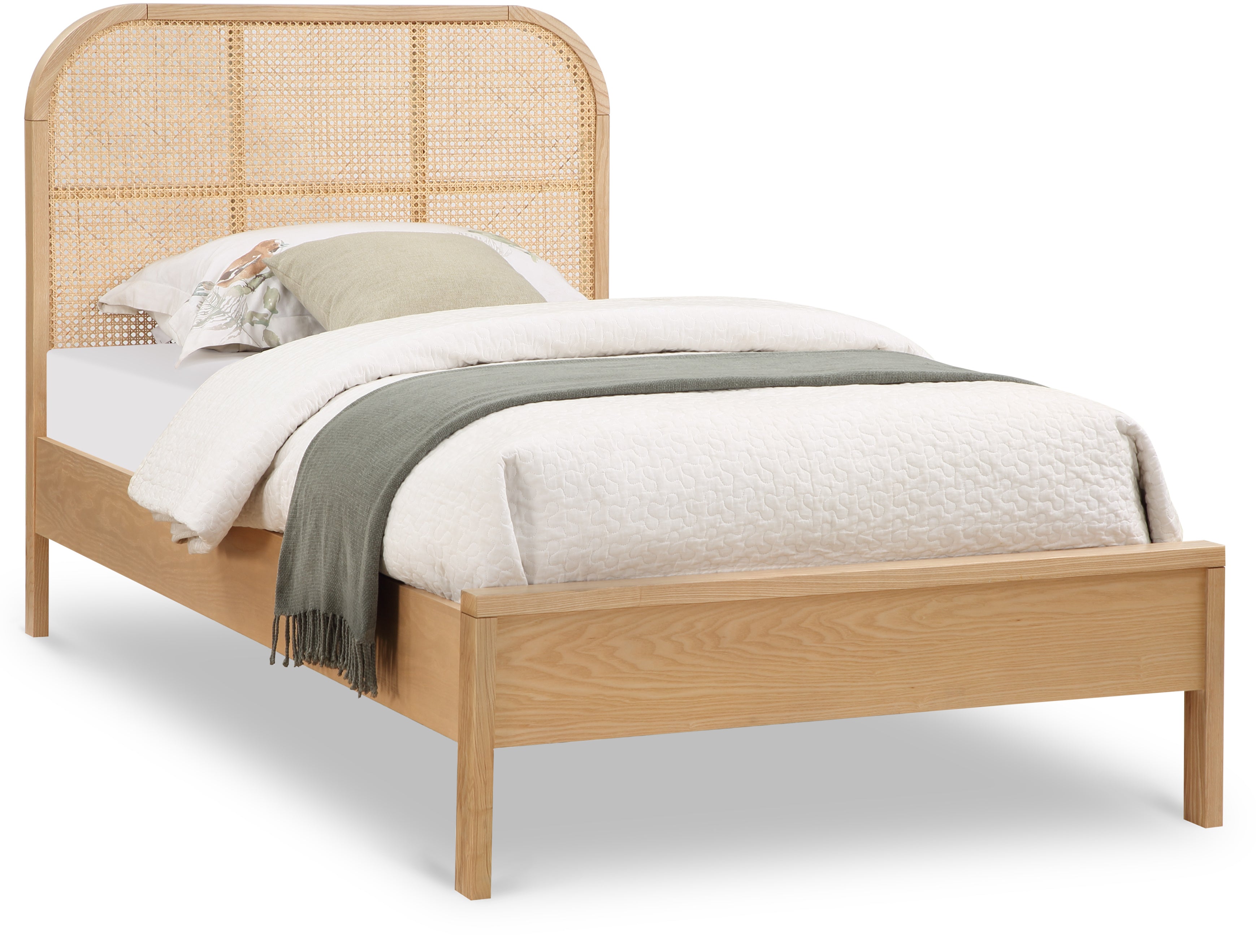 Siena Natural Ash Wood Twin Bed (3 Boxes)