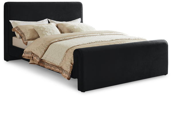 Sloan Black Velvet Full Bed (3 Boxes)