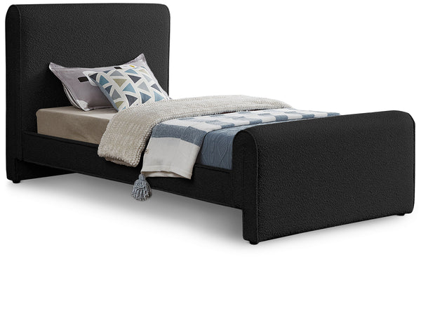 Stylus Black Boucle Fabric Twin Bed (3 Boxes)