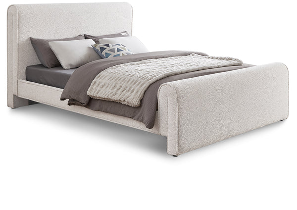 Stylus Cream Boucle Fabric King Bed (3 Boxes)